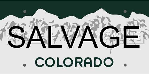 SALVAGE Colorado License Plate