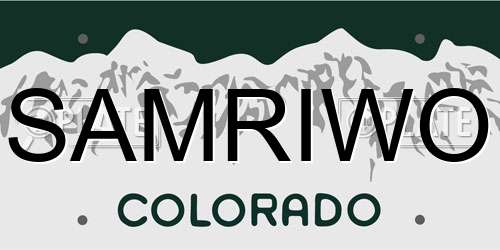 SAMRIWO Colorado License Plate