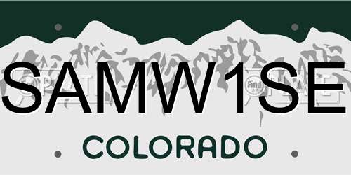 SAMW1SE Colorado License Plate