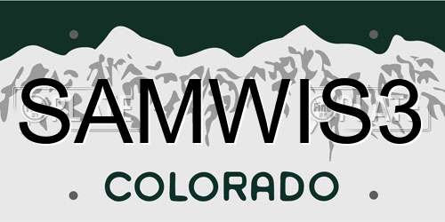 SAMWIS3 Colorado License Plate