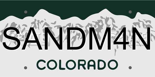 SANDM4N Colorado License Plate