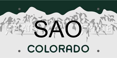 SAO Colorado License Plate
