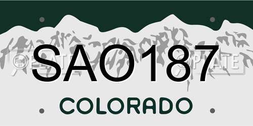 SAO187 Colorado License Plate