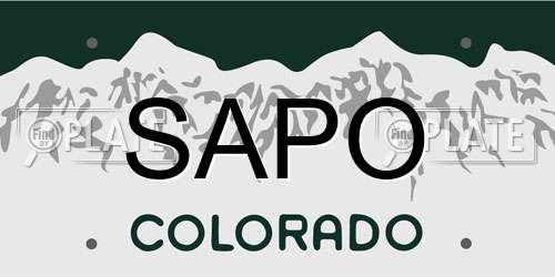 SAPO Colorado License Plate