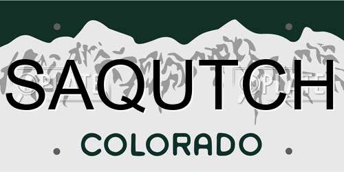 SAQUTCH Colorado License Plate
