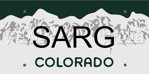 SARG Colorado License Plate