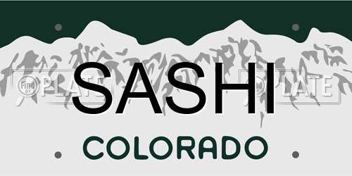 SASHI Colorado License Plate