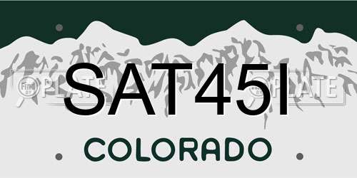 SAT45I Colorado License Plate