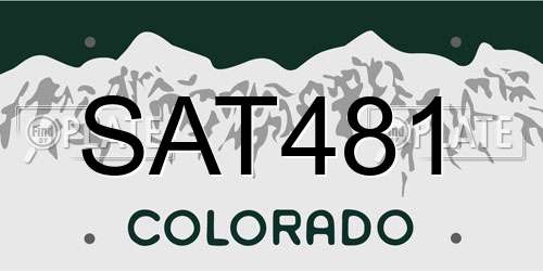 SAT481 Colorado License Plate