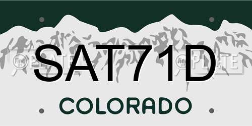 SAT71D Colorado License Plate