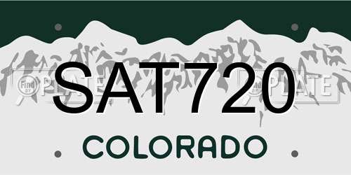 SAT720 Colorado License Plate