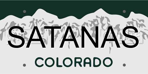 SATANAS Colorado License Plate