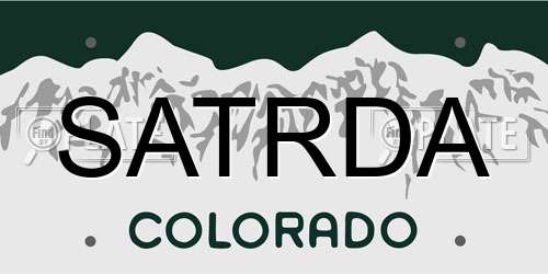 SATRDA Colorado License Plate
