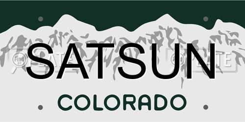 SATSUN Colorado License Plate