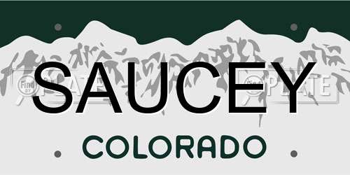 SAUCEY Colorado License Plate