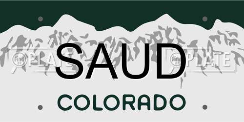 SAUD Colorado License Plate