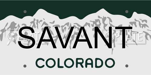 SAVANT Colorado License Plate