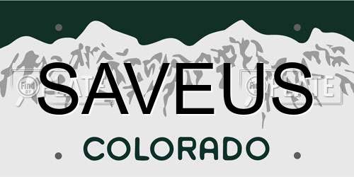 SAVEUS Colorado License Plate