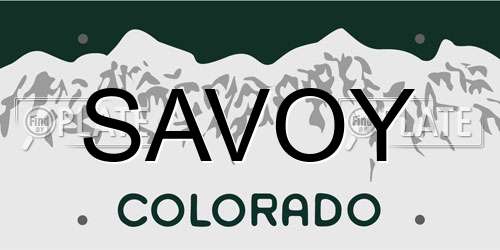 SAVOY Colorado License Plate