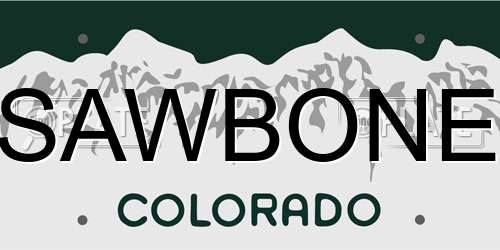 SAWBONE Colorado License Plate