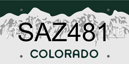 SAZ481 Colorado License Plate