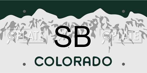 SB Colorado License Plate