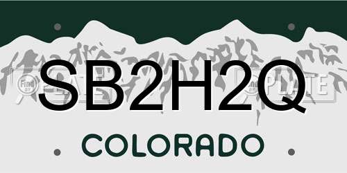 SB2H2Q Colorado License Plate
