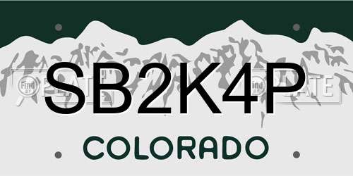 SB2K4P Colorado License Plate