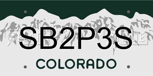 SB2P3S Colorado License Plate