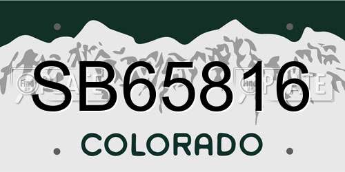 SB65816 Colorado License Plate