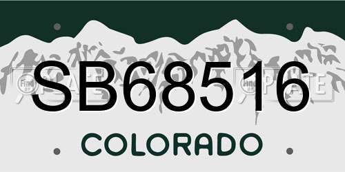 SB68516 Colorado License Plate