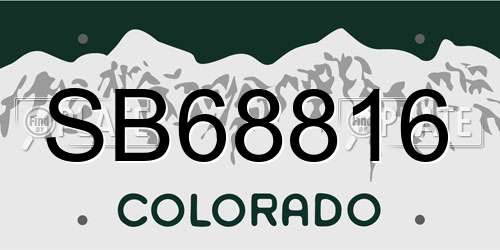 SB68816 Colorado License Plate