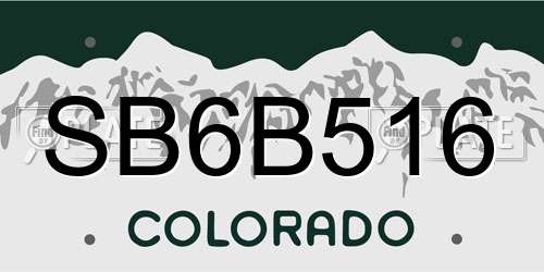 SB6B516 Colorado License Plate