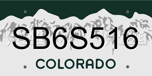 SB6S516 Colorado License Plate