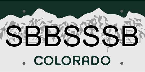 SBBSSSB Colorado License Plate