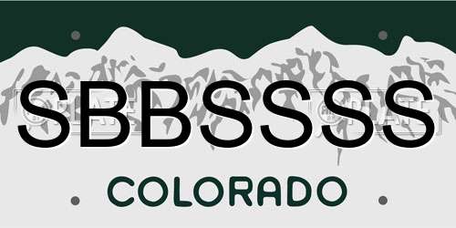 SBBSSSS Colorado License Plate