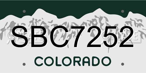 SBC7252 Colorado License Plate