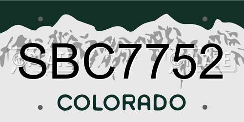 SBC7752 Colorado License Plate