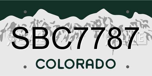 SBC7787 Colorado License Plate