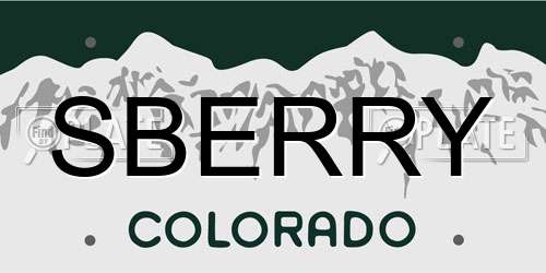 SBERRY Colorado License Plate