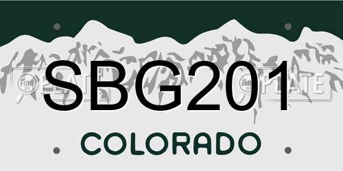 SBG201 Colorado License Plate