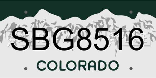 SBG8516 Colorado License Plate