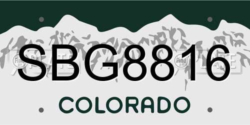 SBG8816 Colorado License Plate