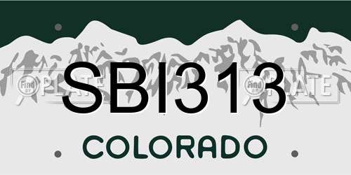 SBI313 Colorado License Plate