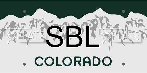 SBL Colorado License Plate