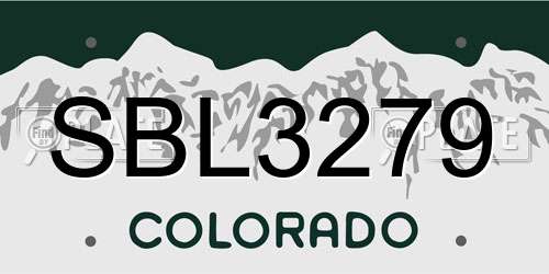 SBL3279 Colorado License Plate