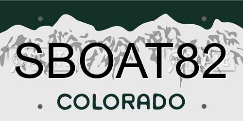 SBOAT82 Colorado License Plate
