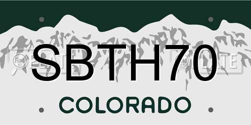 SBTH70 Colorado License Plate