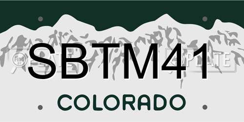 SBTM41 Colorado License Plate