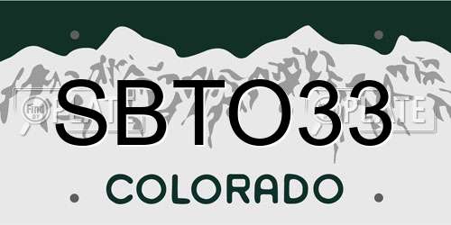 SBTO33 Colorado License Plate